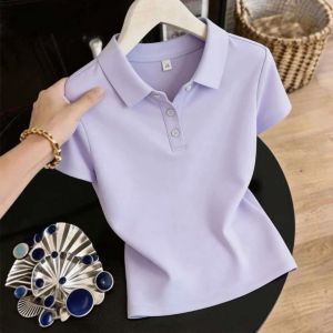 QIAOXIZI | Large Size Polo Shirt Women T-Shirt Summer New Slimming Stylish