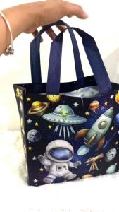 12pcs Outer Space Gift Bags Large Space Gift Bags Bulk Large Party Favors Bags Non Woven Goodie Candy Treat Bag with Favors Bags Non Woven Goodie Candy Treat Bag with Handles Planet Galaxy Tote Bags for Galaxy Theme Birthday Baby Shower Party Supplies