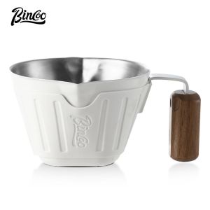 Bincoo cốc Espresso cán bằng gỗ cốc chiết xuất cà phê 304 cốc đo thép không gỉ 90ml