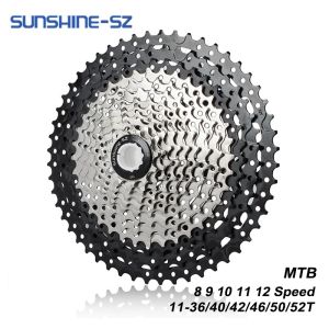 SUNSHINE Bicycle Cassette 8/9/10/11/12Speed Freewheel 32/36T/40T/42T/46T/50T/52T Sprocket HG Structure Flywheel For SHIMANO/SRAM