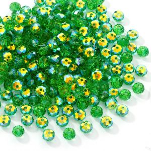 8mm AAA Crystal Glass Beads 84pcs Czech Faceted Rondelle Loose Spacer Beads for DIY Jewelry Bracelet Craft Making Supplies