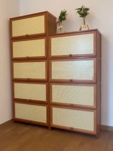 LACC Bookcase Shelf High-quality 4/5 Layers With Cover Cabinet Storage Cabinet For Furniture Wood Practical Cabinet Bookshelf Showcase