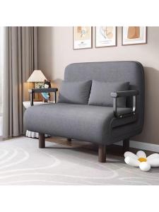 Foldable Sofa Bed Single Person Home Office Use Nap Bed Double Person Adjustable Stainless Steel Frame Artificial Leather Covered