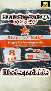 Plastic Bag 32” x 40” 100% OXO Biodegradable/ Plastik hitam / Plastik Sampah/ Garbage Bag High Quality ( 8pcs per pack )