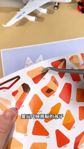 Kids 3D Geometric Collage Kit Children Educational Toys Cartoon Handmade Craft Stickers Set Gifts