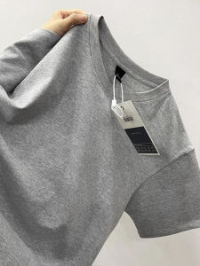 Heavyweight Light Grey Cotton T-Shirt Mens Short Sleeve Basic Style American Inner Wear Half Sleeve Loose Fit Youth Trend