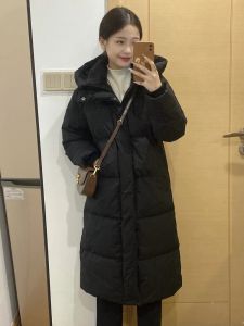 Áo Khoác Dài Lông Vũ Dày Cho Nữ Mùa Thu Đông Mới Phong Cách Nhật Bản Đa Năng Cho Học Sinh Áo Khoác Ngoài Thường Ngày Có Mũ Trùm Đầu