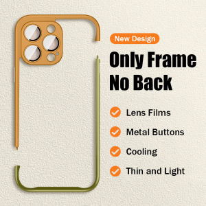 Crashstar Không Có ốp lưng Spliced Khung vỏ điện thoại Với Ống Kính Phim Cho iPhone 15 14 Pro Max Cộng Với 13 12 Pro Max Sáng Tạo Ốp điện thoại Làm Mát Điện Thoại Bìa Với Ống Kính bọc hoàn toàn Máy Ảnh Bảo Vệ