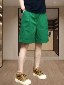 Korean Style Elastic Waist Washed Cotton Thin Five-Point Pants Summer New Arrival Womens Fashionable Shorts Straight Leg Pants