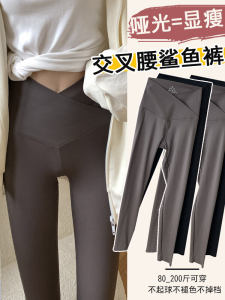 กางเกงโยคะผ้าไนลอนเอวสูงลายฉลามสำหรับผู้หญิง กางเกงขายาวทรงเข้ารูป ใส่ลำลอง ฤดูใบไม้ผลิ ฤดูใบไม้ร่วง ฤดูหนาว ไซส์ใหญ่ สำหรับผู้หญิงตัวใหญ่