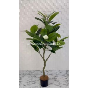 Pohon Hias Pohon Artificial Daun Magnolia Besar T120 Pot Dasar Hiasan Sudut Ruang Aesthetic
