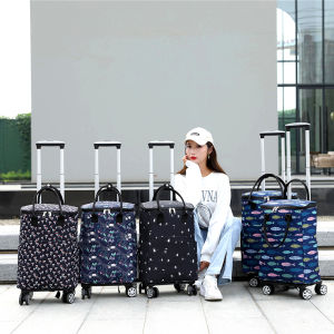 Fashion Shopping Cart Universal Wheel Luggage Trolley Waterproof Large Capacity Insulated Shopping Bag Portable Foldable Trolley Fashionable Bycycle