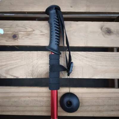 Straight Handle Trekking Pole Anti Shock Adjustable Hiking Pole Aluminium Walking Stick 65-135cm