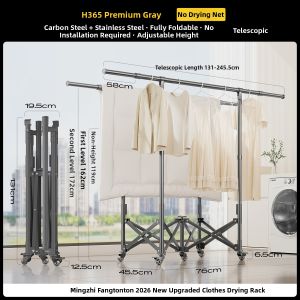 MINGZHI | Folding Portable No-Installation Indoor Outdoor Sun Drying Rod