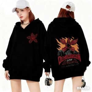 Eddie Munson The Demogorgon Hoodie for Mens Womens Cannibal Flower Monster Print Cardigan Hooded Sweatshirt Harajuku Streetwear