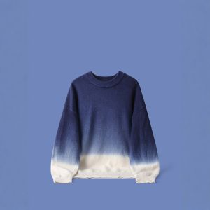 Soft Knitted Sweater Melted Rock Reversal American Style Trendy Couple Color Block Men Women Autumn Winter New Outerwear