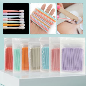 100 Chiếc Tăm Bông Macaron Cọ Vi Mô Dụng Cụ Chuốt Mascara Nối Mi Que Tẩy Mi Dùng Một Lần Cọ Trang Điểm