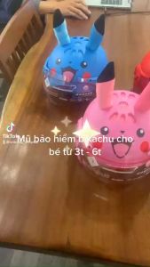 Mũ Bảo Hiểm Trẻ Em AT Pikachu 2 Đến 4 Tuổi - Bảo Hành 12 tháng