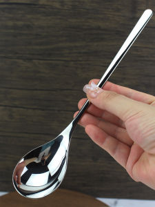 Thìa Tròn Bằng Thép Không Gỉ Mở Rộng Phong Cách Hàn Quốc Thìa Súp Có Tay Cầm Dài Thìa Khuấy Cơm Dụng Cụ Ăn Khóa Học Chính