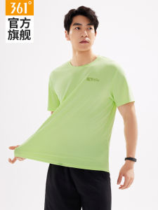 Mens Sporty Casual Running T-shirt Breathable Quick Dry Sweat Absorbent Loose Fit Summer New Arrival 361° Polyester Fiber