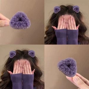 กิ๊บติดผมทรงหูแมวสไตล์เจ้าหญิงสำหรับผู้หญิง กิ๊บติดผมทรงหางแมวขนาดเล็ก กิ๊บติดผมขนแกะสำหรับหน้าหนาวและฤดูใบไม้ร่วง