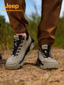 Jeep | Jeep Mens Outdoor Climbing Shoes Anti-slip Wear-resistant Mountain Boots Autumn Winter New Sports Hiking Shoes Shock Absorption