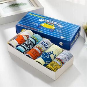 Breathable Pure Cotton Childrens Triangle Underwear for Boys Korean Style Car and Motorcycle Design Elastic Bandage Briefs for Toddlers and Kids