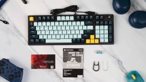 FANTECH ATOM96 MK890V2 Mechanical Keyboard Wired Gaming Keyboard RGB 3 Pin Hot-swappable NAVY BLUE