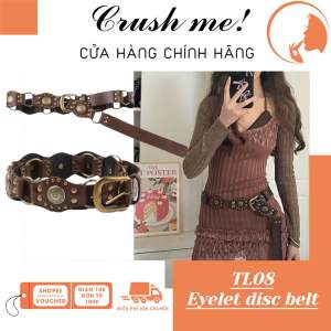 Crush me TL09 Thắt lưng da evil eye eyelet boho bohomian moroccan Âu mỹ thập niên 1980 Y2k Punk concho disc belt du mục