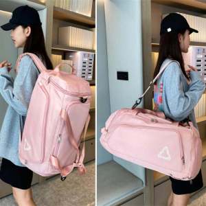 Large Capacity Travel Bag Womens Fitness Sports Training Bag Multi-Functional Handheld Dual-Shoulder Backpack Short Trip Luggage Bag