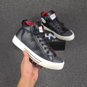 Obral Sepatu Kulit Hawn Valerie Leather High Hitam Putih 36-43 Sneakers Casual Pria Wanita
