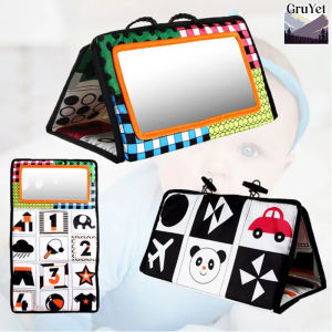 Baby High Contrast Mirror Tummy Time Floor and Crib Sensory Toy for Newborn and Infant