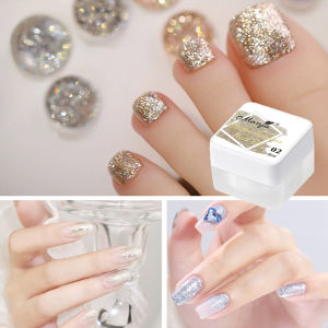 1pc flash cowherd sequin nail polish glue super flash  phototherapy glue exclusive for nail salons advanced super shiny 8ml