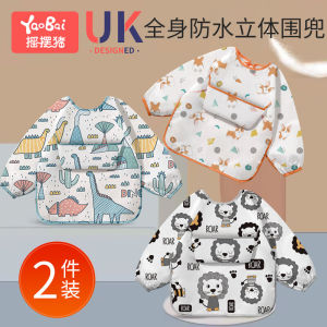 Baby Eating Bib Overclothes Child Baby Waterproof Complementary Food Pinny Saliva Bib Children Feed Pinny Pockets Anti-Dirty
