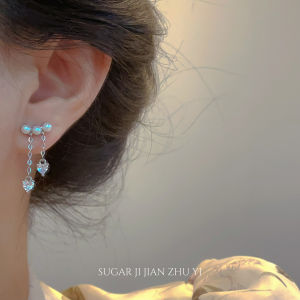 SUGAR Heart Shaped Pearl Dangle Earrings Womens Fashion Jewelry Elegant Gentle High-End Feeling Alloy Geometric Shape