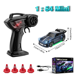 DWi 1:64 Scale Drift RC Car 2.4Ghz Desktop Mini Racing ESP Remote Contrl Car Model 4WD RC Vehicle Toys for Adult Childrens Gift