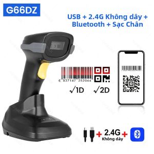 Máy Quét Mã Vạch Bluetooth Cầm Tay 1D 2D CMOS Máy Quét Mã QR Không Dây 3 Trong 1 Dành Cho Siêu Thị Quét Hàng Hóa Hậu Cần