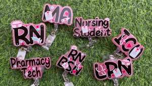 RN BSN Retractable Badge Holder Reels with ID Clip for Registered Nurse Nursing Name Tag Card RN BSN Accessories for Work Nurses