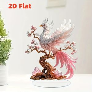 1PCS Crystal Phoenix Desktop Decoration Statue Ideal Home Decoration Office Decoration Various Festival Party Decoration