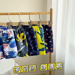 กางเกงขาสั้นเด็กฤดูร้อนกางเกงขาสั้นชายหาดกางเกงว่ายน้ำลำลองสบายหลวมการพิมพ์ที่ทันสมัย