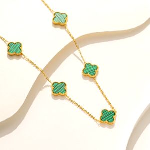 Kalung Titanium Bunga Gerigi Bolak Balik Anti Luntur Dan Anti Karat