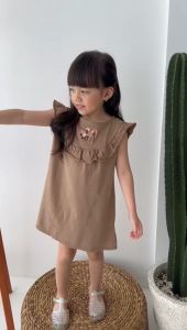 Dress Anak Carisa Smilee Warna Coklat Size 1-5 Tahun