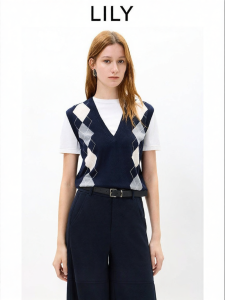 Lily | Áo Thun Ngắn Tay Phong Cách Vintage Kẻ Sọc Giả Lớp