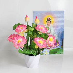 Buddha Offering Artificial Lotus Flower Home Decor Buddha Altar Ornament Guanyin Front Flower Temple Worship Flower