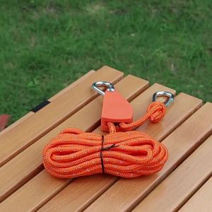 2/4/8Pcs 4mm Reflective Paracord Length 4M Camping Tent Rope Fastener Fixed Buckle Pulley Hangers Awning Wind Rope Outdoor