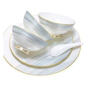 MUSH Forest Mountain Language Bone China Bowl Plate Fish Dish Chopsticks Soup Pot Bone Dish Chinese Style Dining Utensils