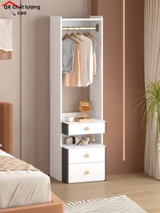 QIANGXIANG | Customizable Drawer Storage Bedside Table Clothes Hanger
