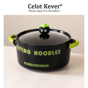 Durable Ceramic Large Capacity Bowl With Lid