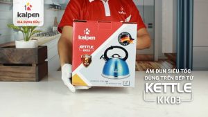 Ấm đun nước inox cao cấp chính hãng KALPEN KK03 dung tích 3L còi báo sôi tự động phù hợp mọi loại bếp