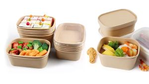 Kotak Makanan Lunch Box Kraft Coklat + Tutup - Kapasitas 5000/750/1000 ML - Bahan Kraft FOOD GRADE, Tahan Panas, Air, dan Minyak - Eco Friendly (RAMAH LINGKUNGAN) - Harga untuk 1pcs (Minimal Pembelian 10pcs)